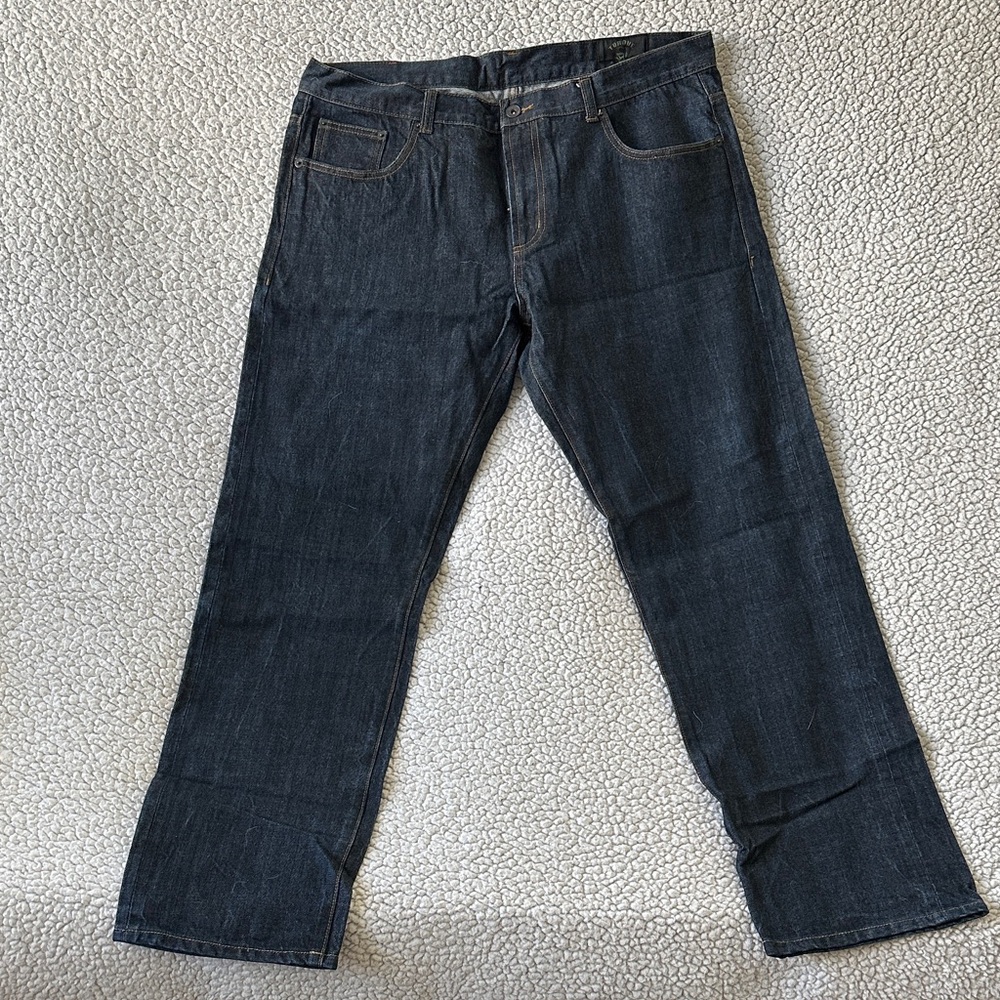 Men's Dark Blue Straight Jeans